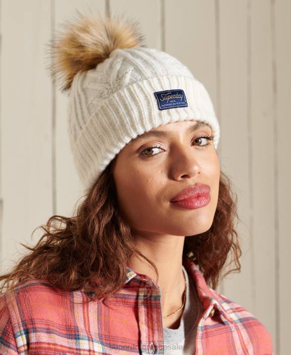 καλώδιο lux beanie γυναίκες αξεσουάρ άσπρο Superdry L02L4298