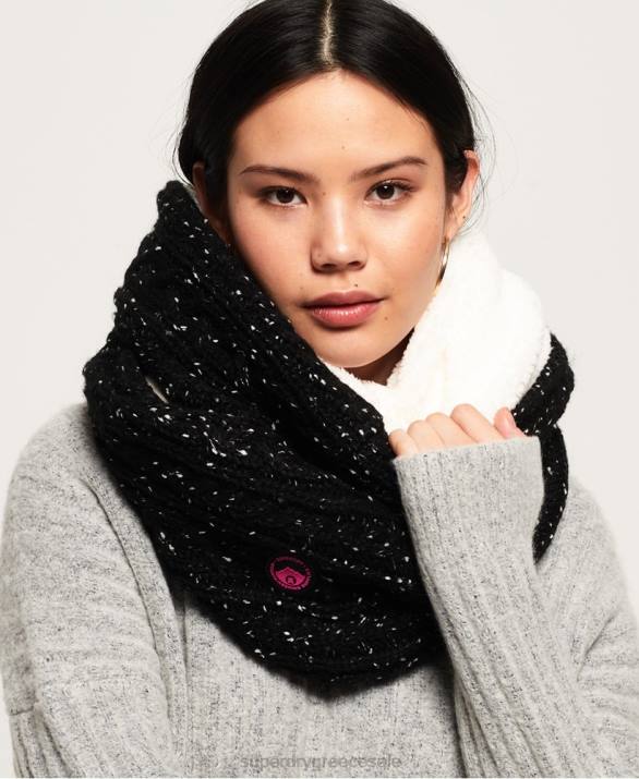 gracie καλώδιο snood γυναίκες αξεσουάρ μαύρος Superdry L02L4334