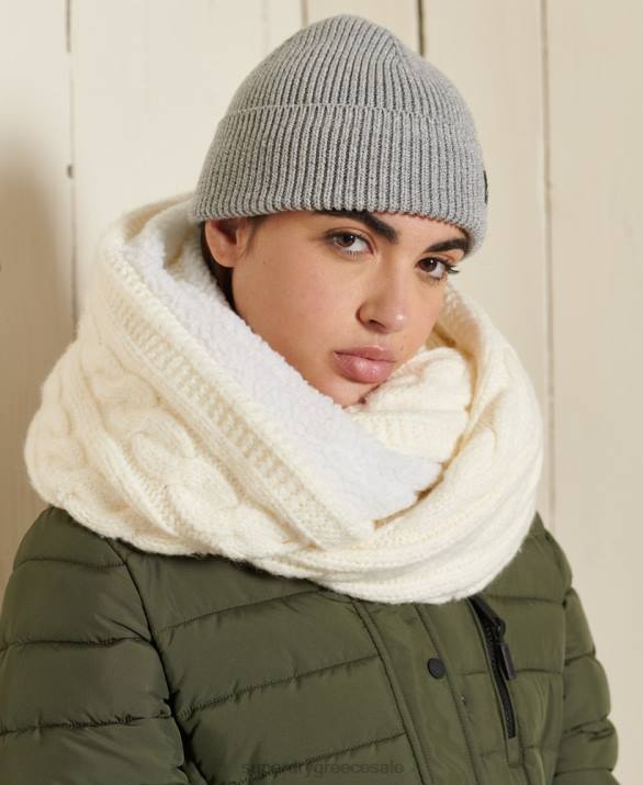 snood καλώδιο τουίντ γυναίκες αξεσουάρ άσπρο Superdry L02L4305