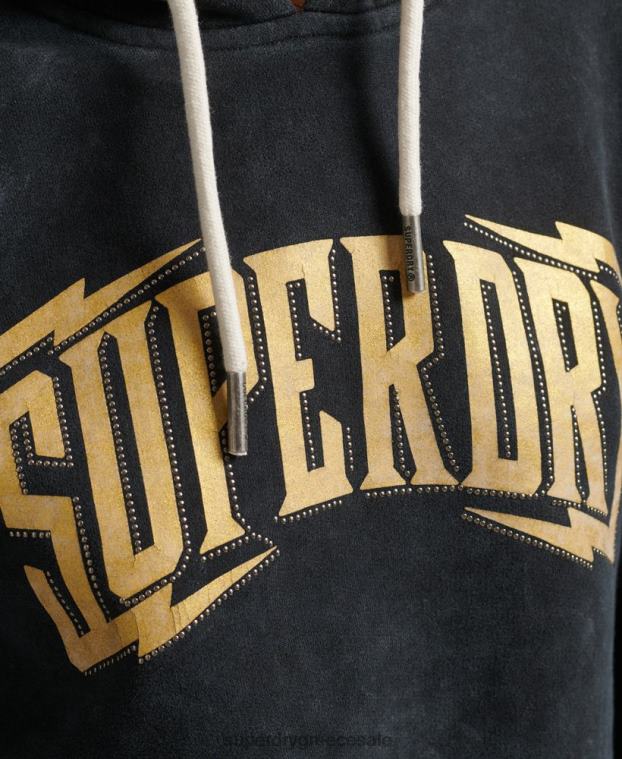 μεταλλική κουκούλα μάρκας γυναίκες Superdry είδη ένδυσης 00T2R5783 μαύρος