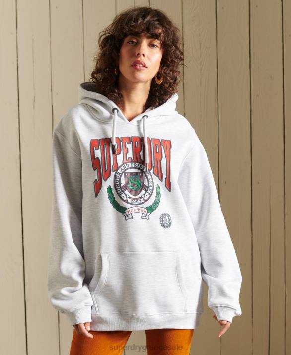 boho graphic ana hoodie γυναίκες είδη ένδυσης ανοιχτό γκρι Superdry L02L5956