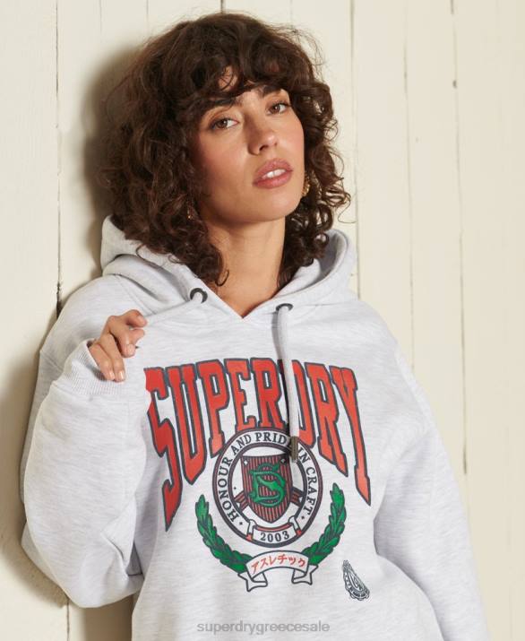 boho graphic ana hoodie γυναίκες είδη ένδυσης ανοιχτό γκρι Superdry L02L5956