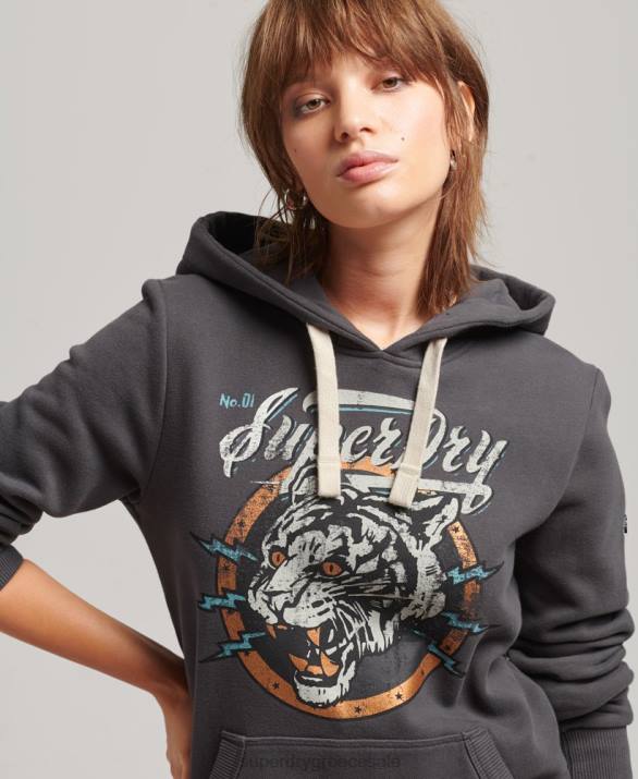 boho γραφικό hoodie γυναίκες είδη ένδυσης γκρί Superdry L02L6153