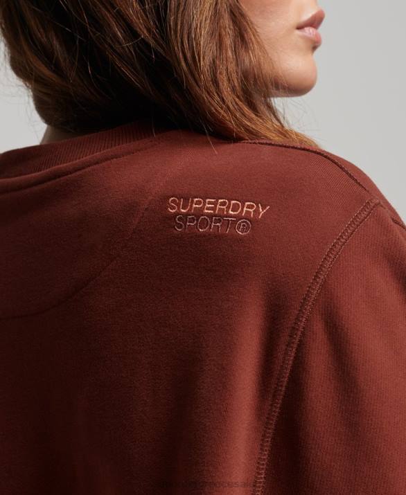 φούτερ core crew γυναίκες είδη ένδυσης καφέ Superdry L02L3328