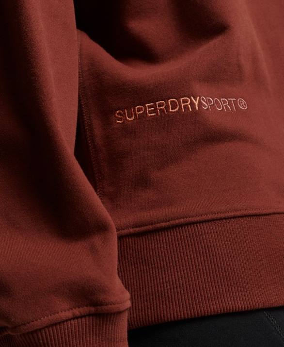 φούτερ core crew γυναίκες είδη ένδυσης καφέ Superdry L02L3328