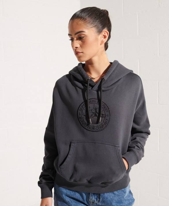 γραφικό crop hoodie αποστολής γυναίκες είδη ένδυσης μαύρος Superdry L02L6144