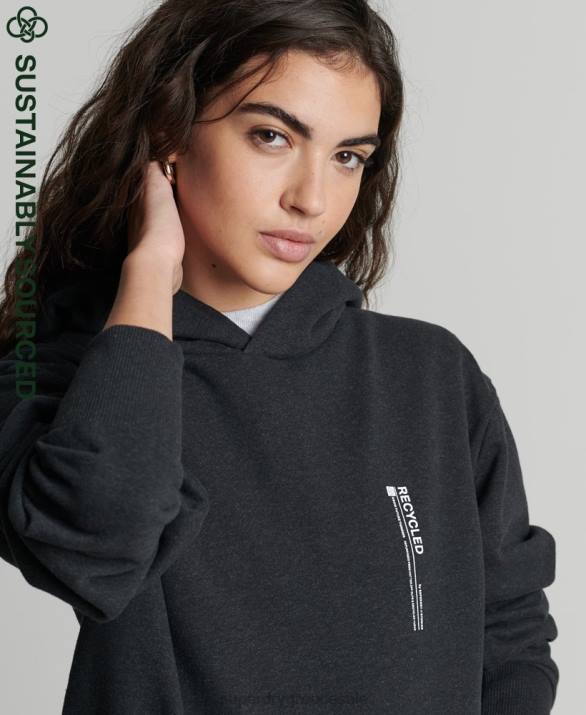 ανακυκλωμένο micro side hoodie γυναίκες είδη ένδυσης μαύρος Superdry L02L5974