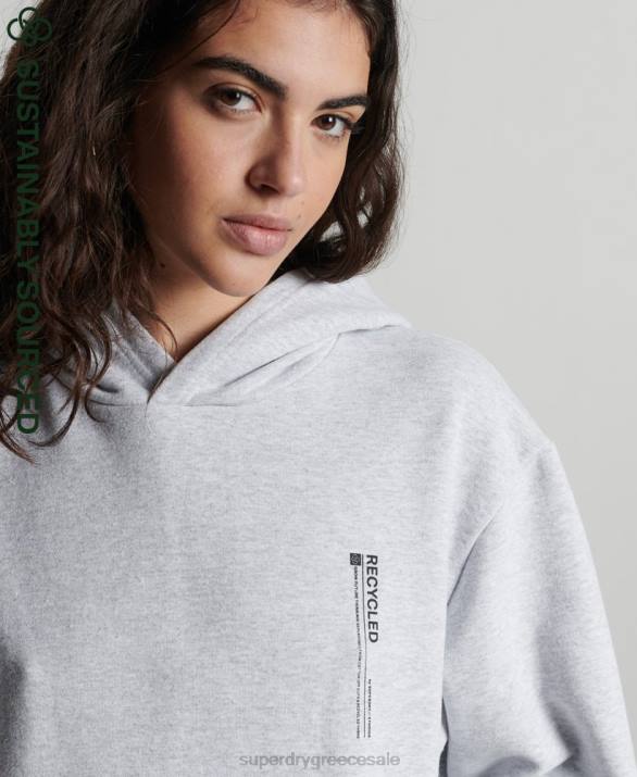 ανακυκλωμένο micro side hoodie γυναίκες είδη ένδυσης ανοιχτό γκρι Superdry L02L6064