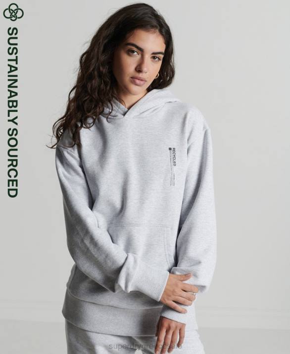 ανακυκλωμένο micro side hoodie γυναίκες είδη ένδυσης ανοιχτό γκρι Superdry L02L6064