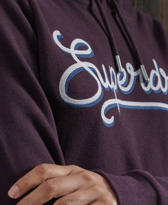 σούπερ μαλακό rib hoodie γυναίκες είδη ένδυσης μωβ Superdry L02L6180