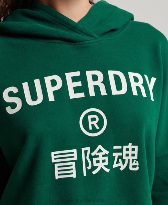 κουκούλα sport crop box γυναίκες είδη ένδυσης πράσινος Superdry L02L6087