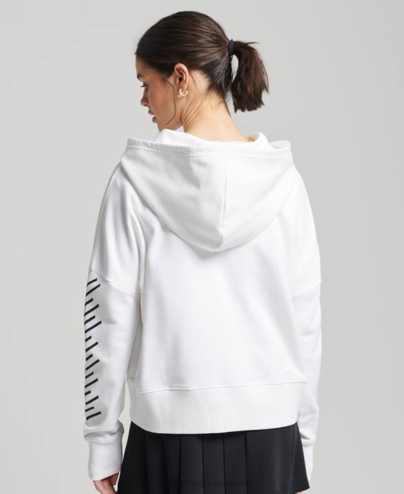 Κωδικός πυρήνα sport crop box hoodie γυναίκες είδη ένδυσης άσπρο Superdry L02L5913