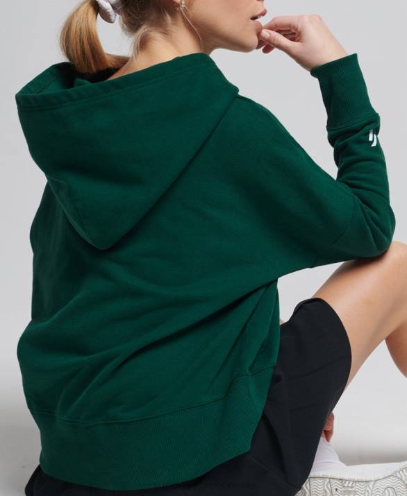 Κωδικός πυρήνα sport crop box hoodie γυναίκες είδη ένδυσης πράσινος Superdry L02L5955