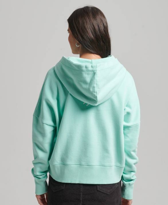 Κωδικός πυρήνα sport crop box hoodie γυναίκες είδη ένδυσης μπλε Superdry L02L6001