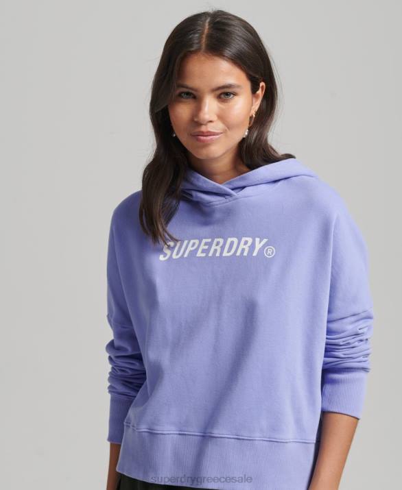 Κωδικός πυρήνα sport crop box hoodie γυναίκες είδη ένδυσης μωβ Superdry L02L6071