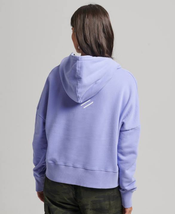 Κωδικός πυρήνα sport crop box hoodie γυναίκες είδη ένδυσης μωβ Superdry L02L6071