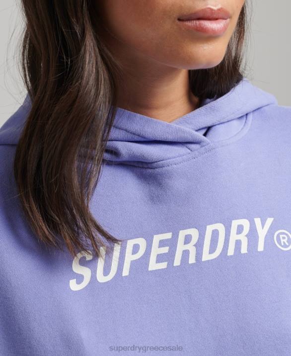 Κωδικός πυρήνα sport crop box hoodie γυναίκες είδη ένδυσης μωβ Superdry L02L6071