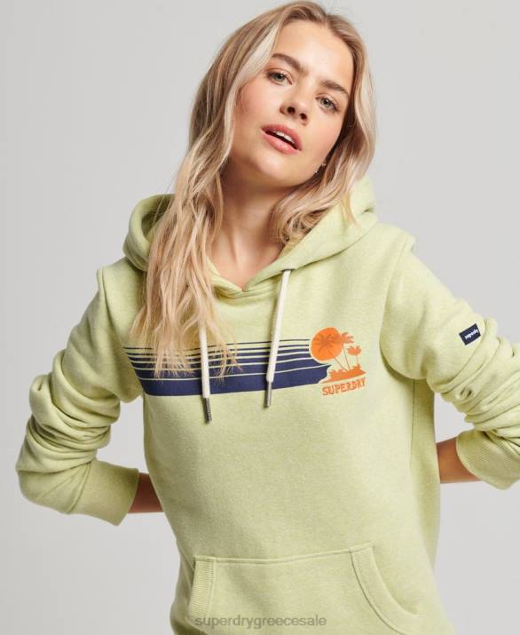 vintage υπέροχο hoodie σε εξωτερικούς χώρους γυναίκες είδη ένδυσης πράσινος Superdry L02L2168