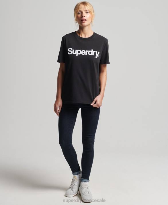 T-shirt με λογότυπο γυναίκες είδη ένδυσης μαύρος Superdry L02L2778