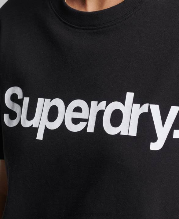 T-shirt με λογότυπο γυναίκες είδη ένδυσης μαύρος Superdry L02L2778