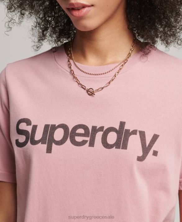 T-shirt με λογότυπο γυναίκες είδη ένδυσης ροζ Superdry L02L6242