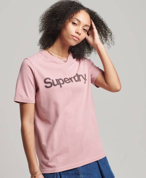 T-shirt με λογότυπο γυναίκες είδη ένδυσης ροζ Superdry L02L6242