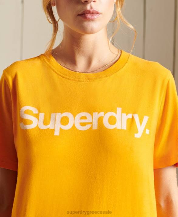 T-shirt με λογότυπο γυναίκες είδη ένδυσης χρυσός Superdry L02L6244