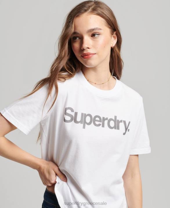 T-shirt με λογότυπο γυναίκες είδη ένδυσης άσπρο Superdry L02L6279