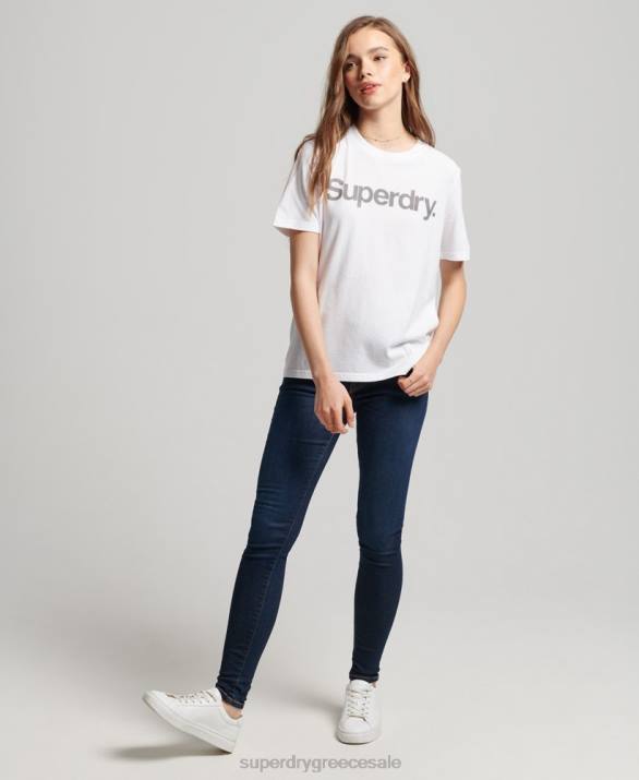 T-shirt με λογότυπο γυναίκες είδη ένδυσης άσπρο Superdry L02L6279