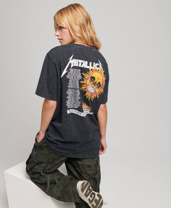 T-shirt με band περιορισμένης έκδοσης metallica γυναίκες είδη ένδυσης μαύρος Superdry L02L2799