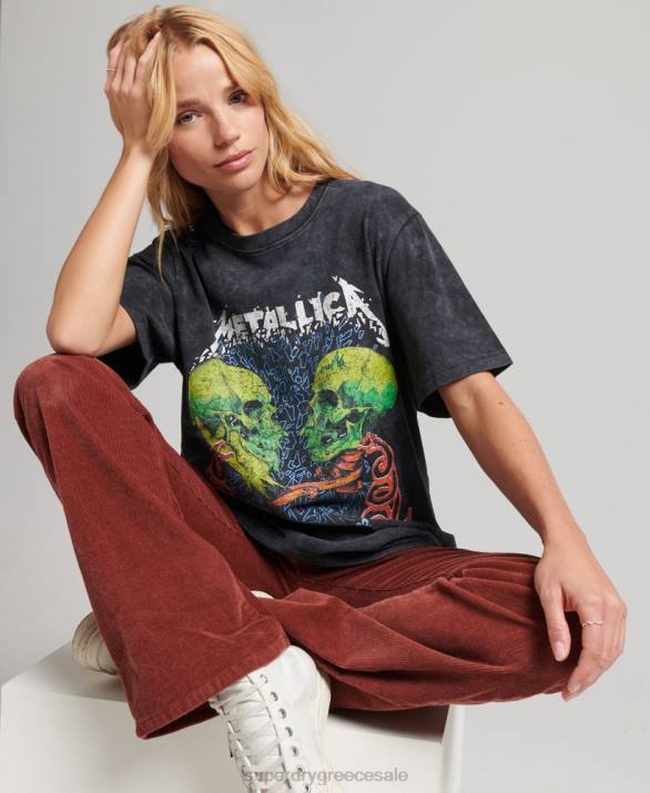 T-shirt με band περιορισμένης έκδοσης metallica γυναίκες είδη ένδυσης μαύρος Superdry L02L2855