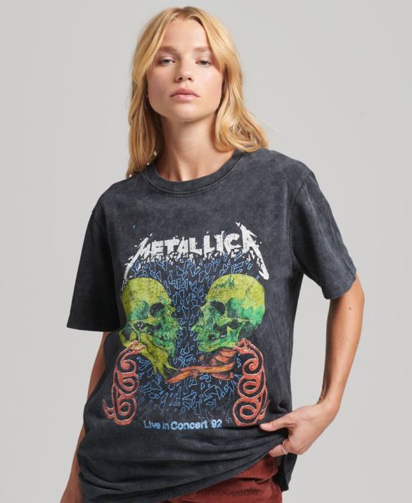 T-shirt με band περιορισμένης έκδοσης metallica γυναίκες είδη ένδυσης μαύρος Superdry L02L2855