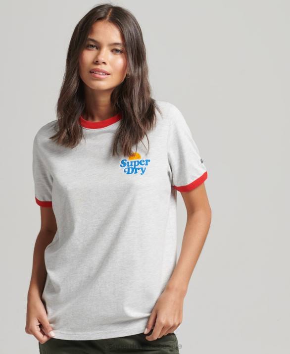 cooper nostalgia t-shirt γυναίκες είδη ένδυσης γκρί Superdry L02L6209