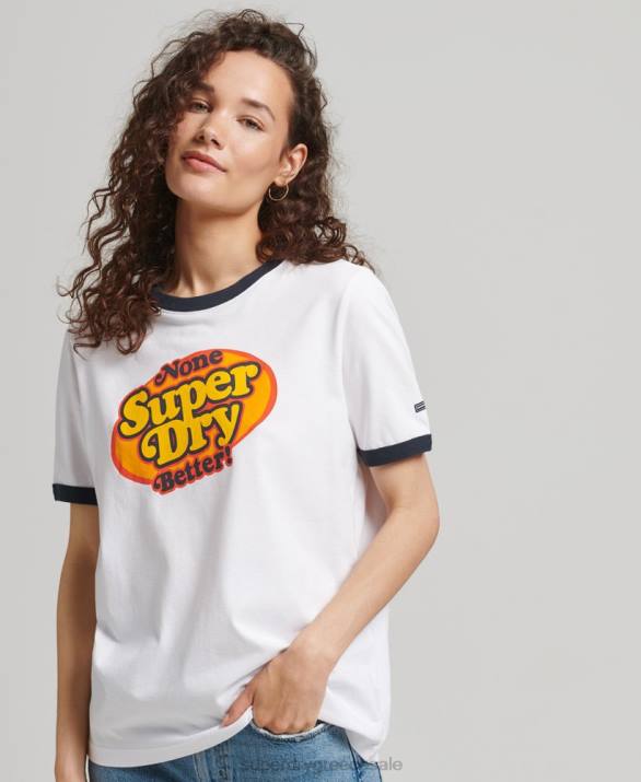 cooper nostalgia t-shirt γυναίκες είδη ένδυσης άσπρο Superdry L02L6309