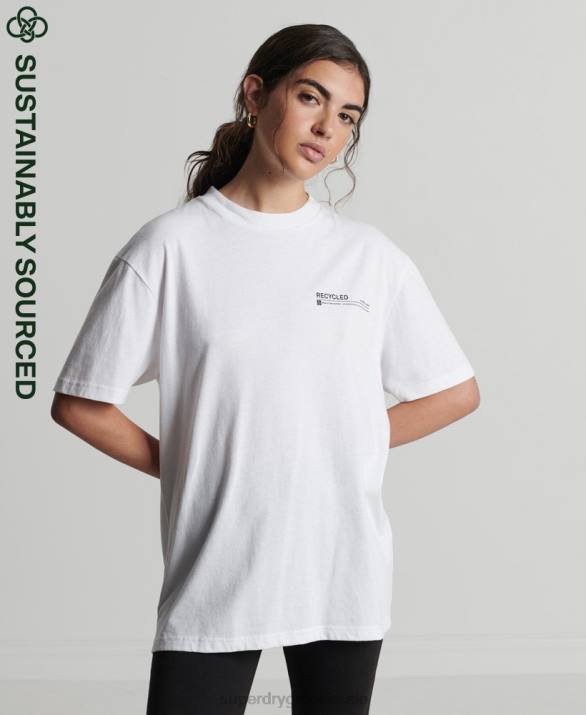 ανακυκλωμένο micro top t-shirt γυναίκες είδη ένδυσης άσπρο Superdry L02L6255