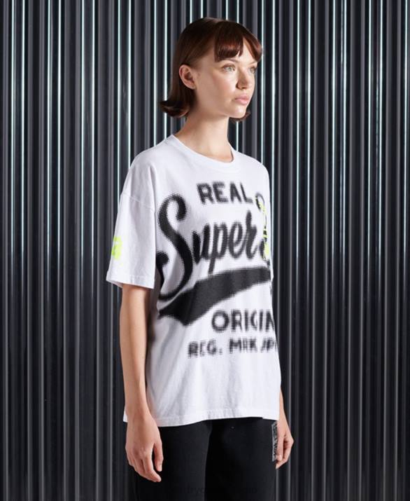 super 5 deconstruct t-shirt γυναίκες είδη ένδυσης άσπρο Superdry L02L2788