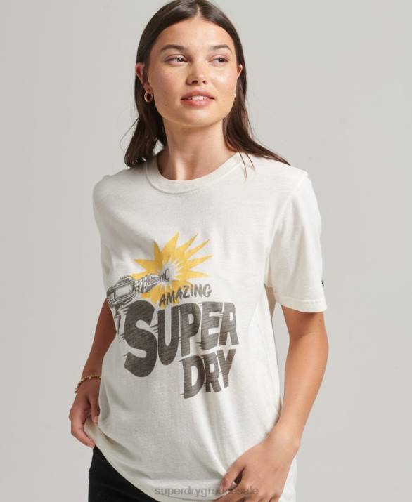 vintage indie μπλουζάκι γυναίκες είδη ένδυσης κρέμα Superdry L02L6221