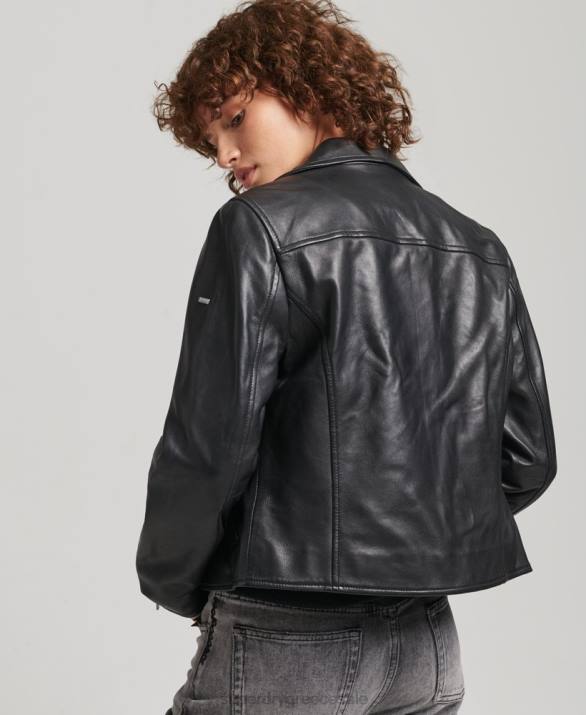 δερμάτινο biker jacket γυναίκες είδη ένδυσης μαύρος Superdry L02L3590