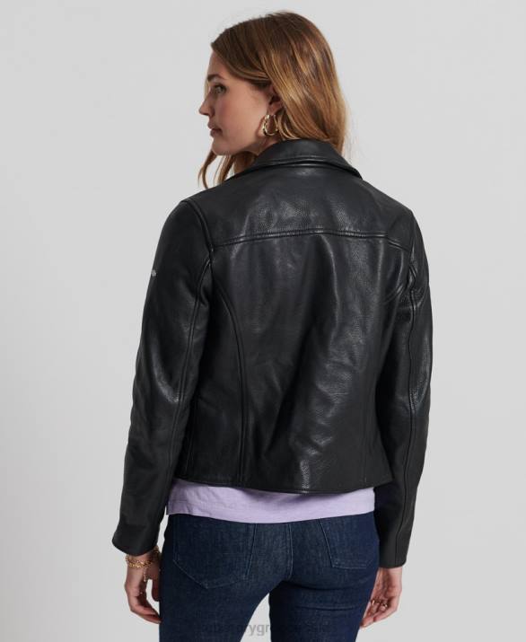 δερμάτινο biker jacket γυναίκες είδη ένδυσης μαύρος Superdry L02L3844