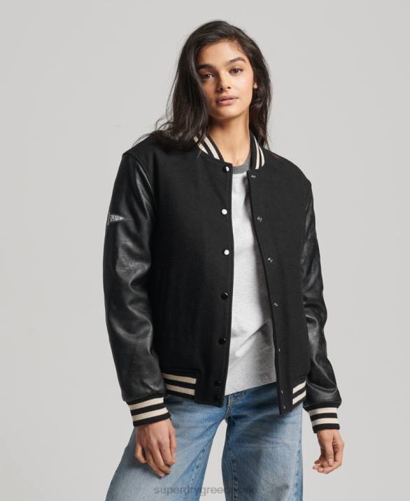 κολεγιακό πανεπιστήμιο bomber jacket γυναίκες είδη ένδυσης σκούρο γκρι Superdry L02L5409