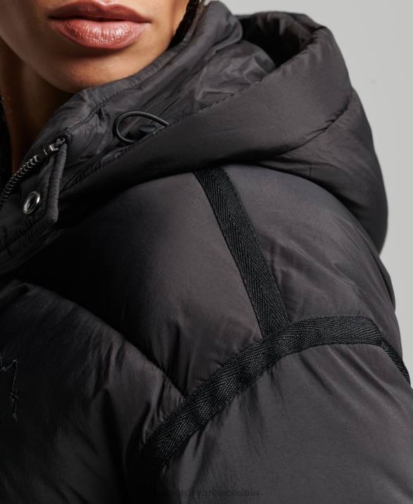 cropped cocoon puffer jacket γυναίκες είδη ένδυσης μαύρος Superdry L02L3564