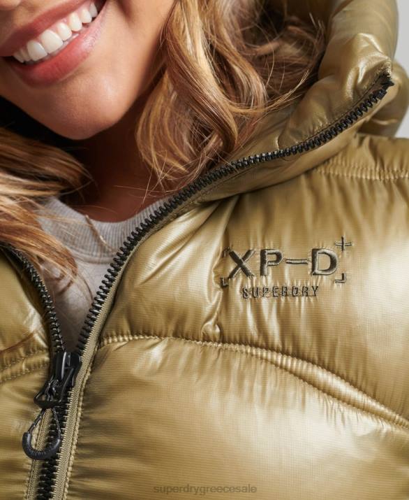 πάπλωμα λάμψης cropped padded gilet γυναίκες είδη ένδυσης πράσινος Superdry L02L5461