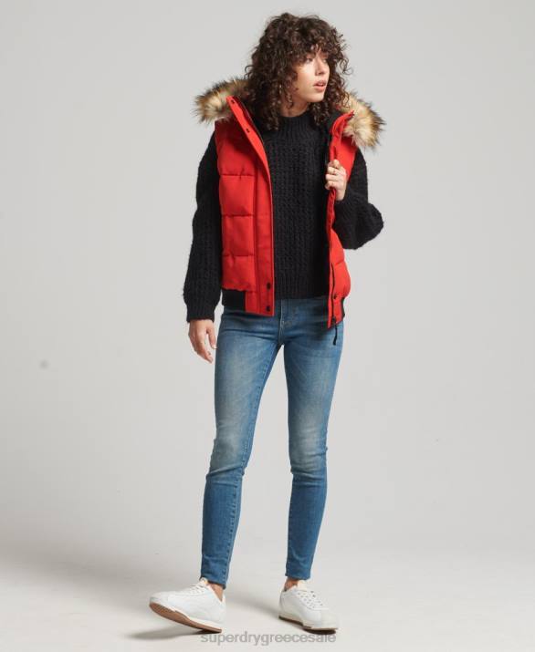 ella gilet γυναίκες είδη ένδυσης το κόκκινο Superdry L02L5534