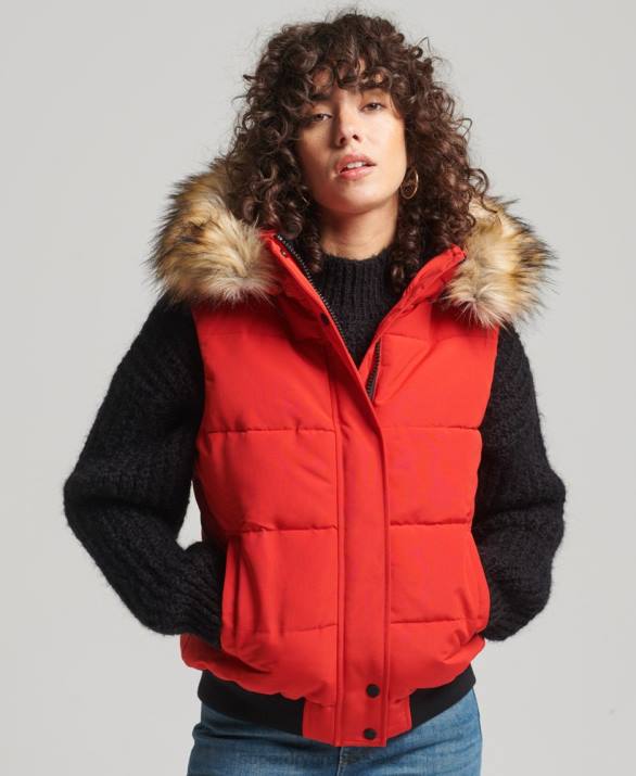 ella gilet γυναίκες είδη ένδυσης το κόκκινο Superdry L02L5534