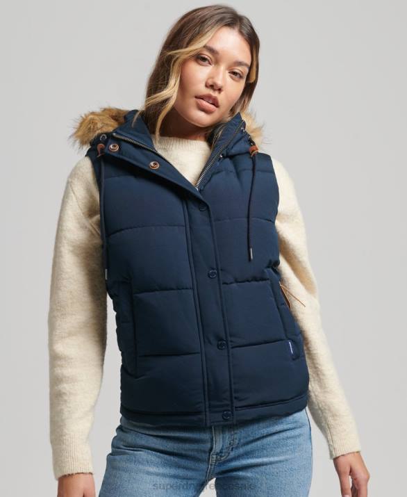 everest faux fur gilet γυναίκες είδη ένδυσης ΠΟΛΕΜΙΚΟ ΝΑΥΤΙΚΟ Superdry L02L3692