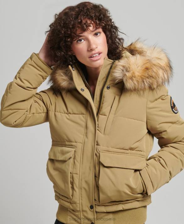 everest puffer bomber jacket με κουκούλα γυναίκες είδη ένδυσης βυρσοδέψω Superdry L02L3749