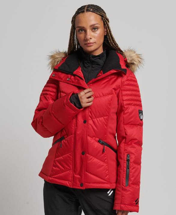 χιόνι luxe puffer jacket γυναίκες είδη ένδυσης το κόκκινο Superdry L02L3566