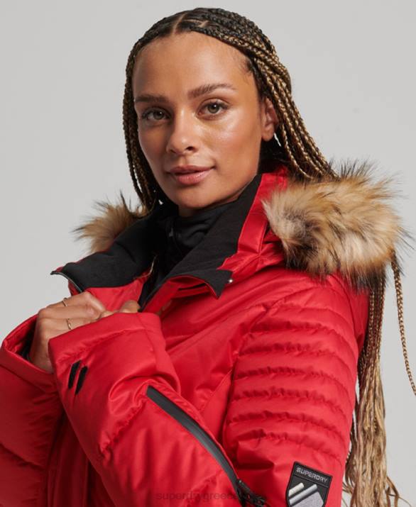 χιόνι luxe puffer jacket γυναίκες είδη ένδυσης το κόκκινο Superdry L02L3566