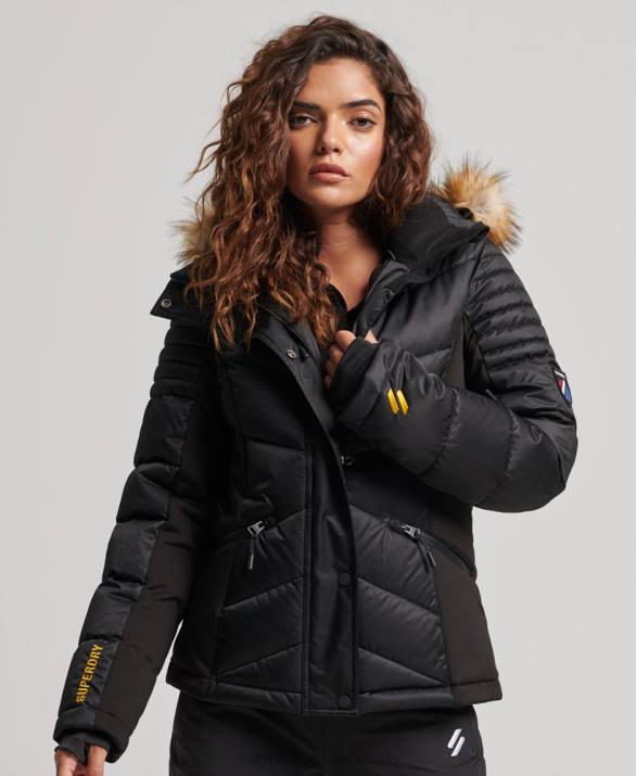 χιόνι luxe puffer jacket γυναίκες είδη ένδυσης μαύρος Superdry L02L3568