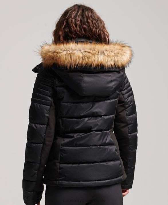 χιόνι luxe puffer jacket γυναίκες είδη ένδυσης μαύρος Superdry L02L3568